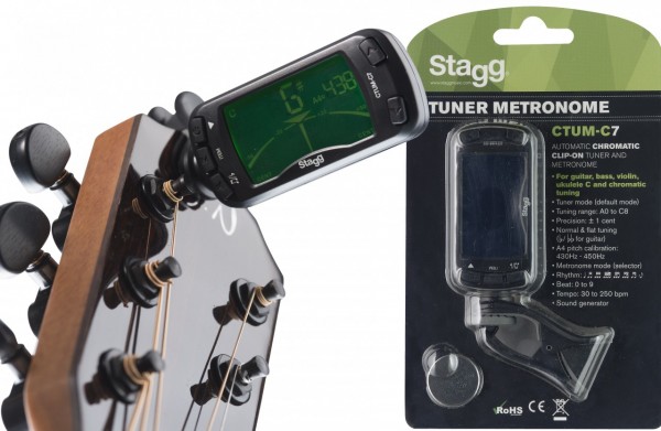 Chromatisches Clip-On Stimmgerät und Metronom CTUM-C7
