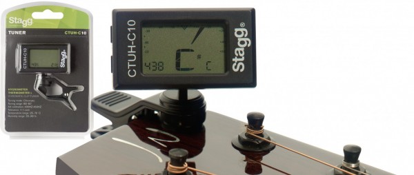 Clip-On Stimmgerät m. eingebautem Thermo- u. Hygrometer