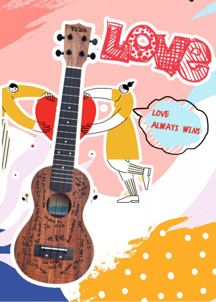 Love-Ukulele Massiv-Mahagoni Sopran