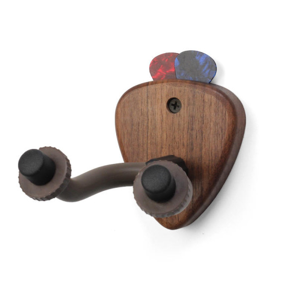 Wandhalterung aus Holz in Plektrumform